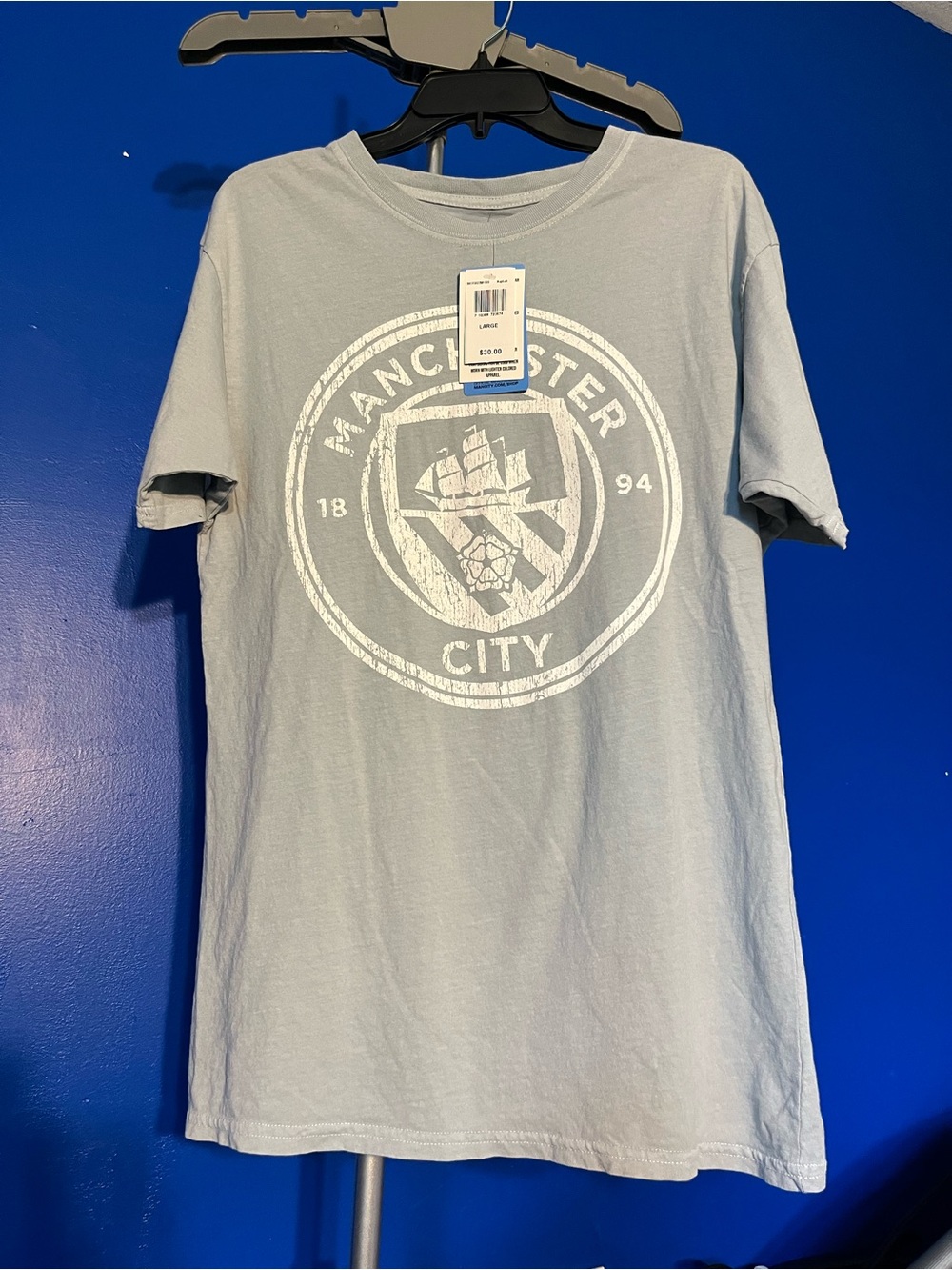 Manchester City Light Gray Graphic Crewneck T-Shirt